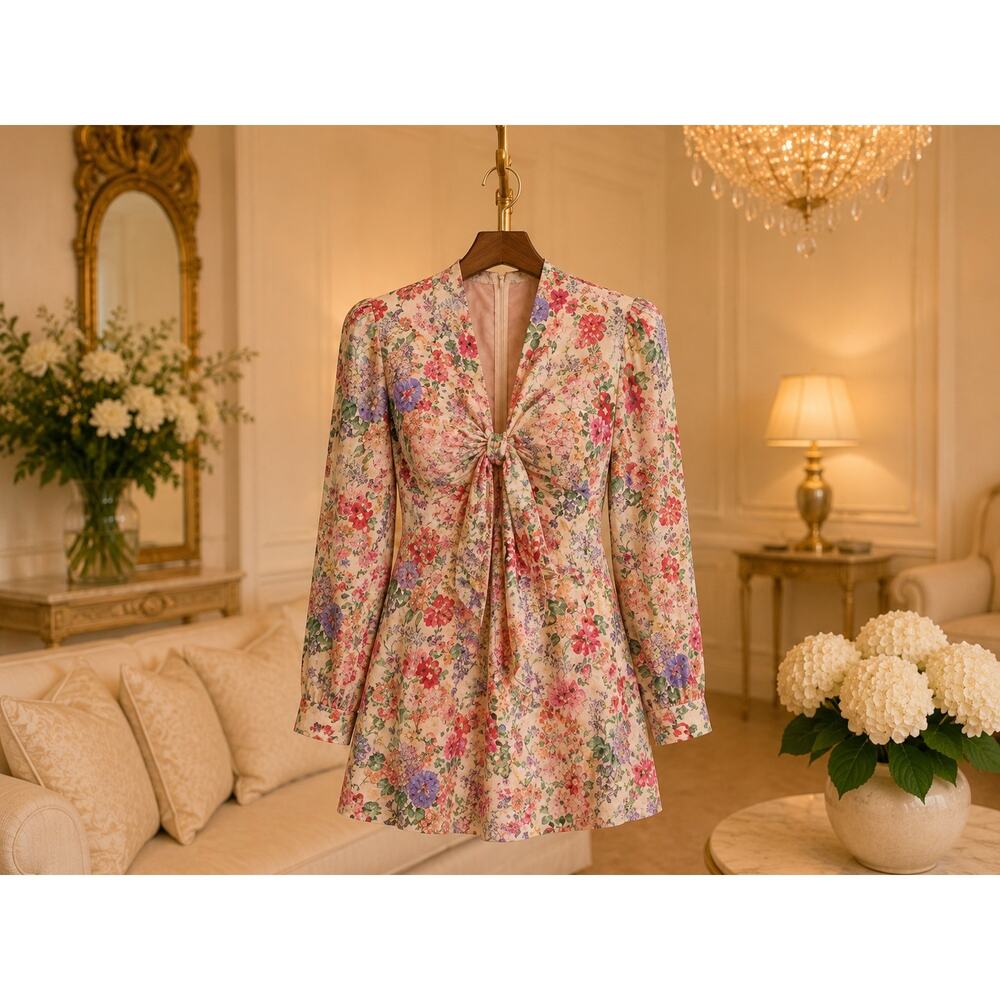 Favorite Daughter Barely Holding It Together Floral Mini Dress Pink Size 8 NWT